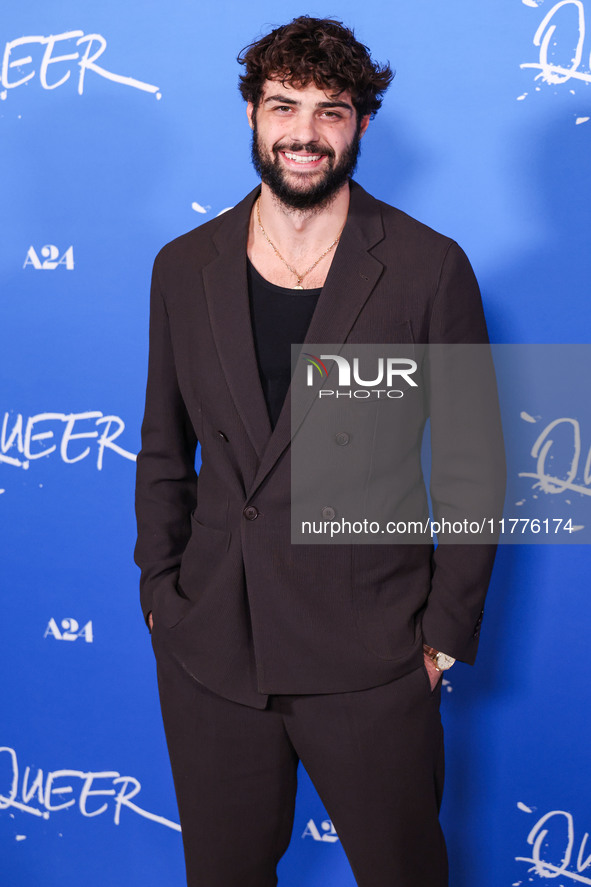 Noah Centineo arrives at the Los Angeles Premiere Of A24's 'Queer' held at the Directors Guild of America Theater Complex on November 13, 20...