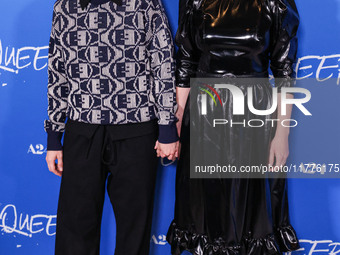 Sammi Cohen and Zoe Lister-Jones arrive at the Los Angeles Premiere Of A24's 'Queer' held at the Directors Guild of America Theater Complex...