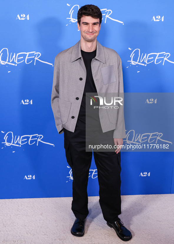 Justin Kuritzkes arrives at the Los Angeles Premiere Of A24's 'Queer' held at the Directors Guild of America Theater Complex on November 13,...