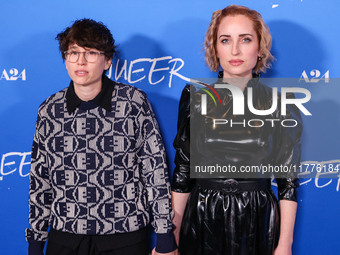 Sammi Cohen and Zoe Lister-Jones arrive at the Los Angeles Premiere Of A24's 'Queer' held at the Directors Guild of America Theater Complex...