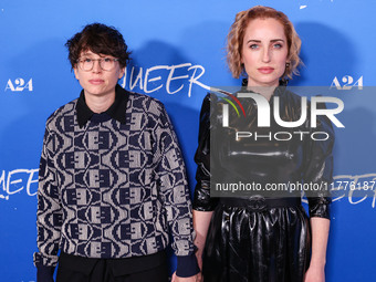 Sammi Cohen and Zoe Lister-Jones arrive at the Los Angeles Premiere Of A24's 'Queer' held at the Directors Guild of America Theater Complex...