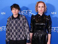 Sammi Cohen and Zoe Lister-Jones arrive at the Los Angeles Premiere Of A24's 'Queer' held at the Directors Guild of America Theater Complex...