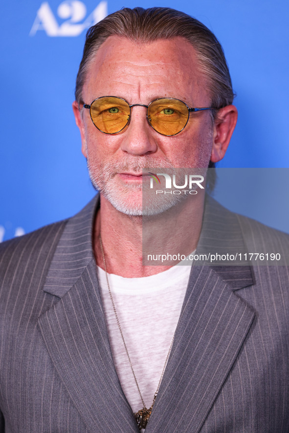 Daniel Craig arrives at the Los Angeles Premiere Of A24's 'Queer' held at the Directors Guild of America Theater Complex on November 13, 202...