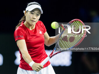 Nao Hibino  during Billie Jean King Cup Finals match Japan vs Romania in Malaga Spain on 14 November 2024. (