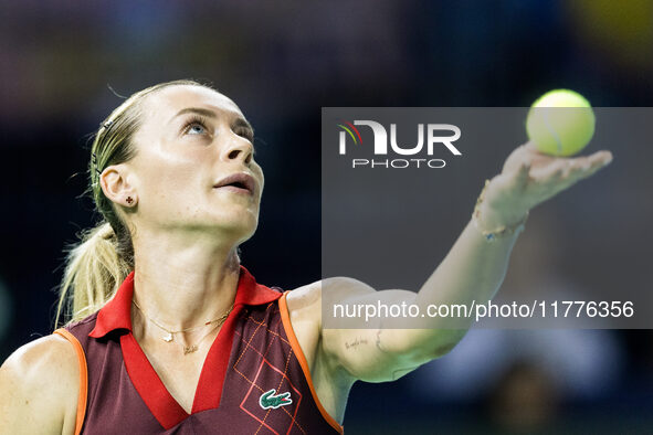 Nao Hibino  during Billie Jean King Cup Finals match Japan vs Romania in Malaga Spain on 14 November 2024. 