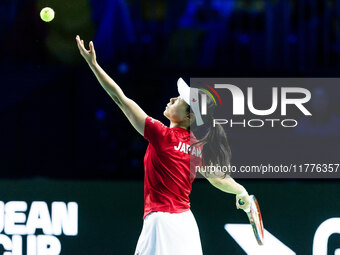 Nao Hibino  during Billie Jean King Cup Finals match Japan vs Romania in Malaga Spain on 14 November 2024. (