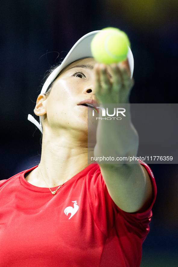 Nao Hibino  during Billie Jean King Cup Finals match Japan vs Romania in Malaga Spain on 14 November 2024. 