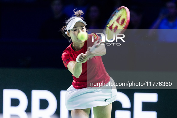 Nao Hibino  during Billie Jean King Cup Finals match Japan vs Romania in Malaga Spain on 14 November 2024. 