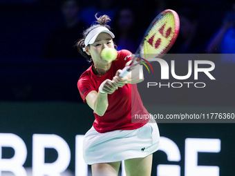 Nao Hibino  during Billie Jean King Cup Finals match Japan vs Romania in Malaga Spain on 14 November 2024. (