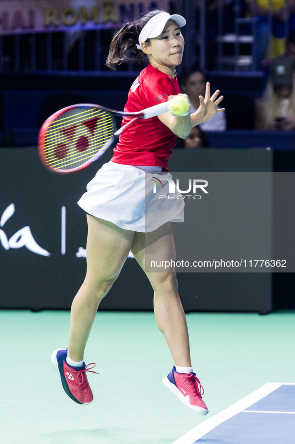 Nao Hibino  during Billie Jean King Cup Finals match Japan vs Romania in Malaga Spain on 14 November 2024. 