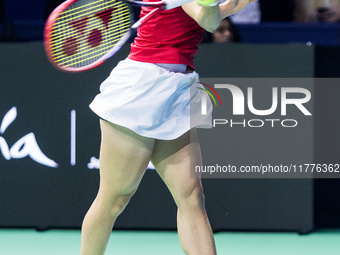 Nao Hibino  during Billie Jean King Cup Finals match Japan vs Romania in Malaga Spain on 14 November 2024. (