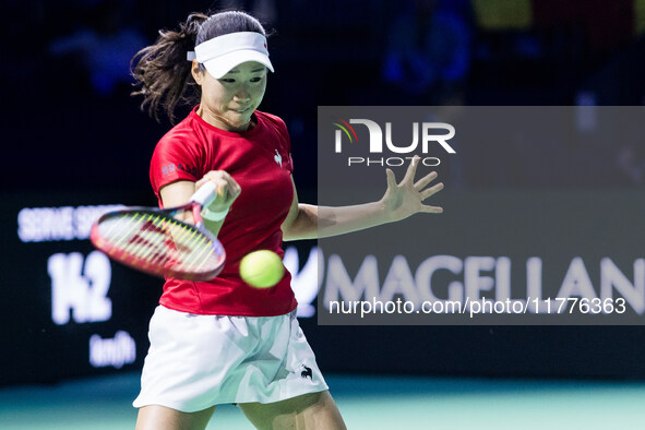 Nao Hibino  during Billie Jean King Cup Finals match Japan vs Romania in Malaga Spain on 14 November 2024. 