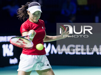 Nao Hibino  during Billie Jean King Cup Finals match Japan vs Romania in Malaga Spain on 14 November 2024. (