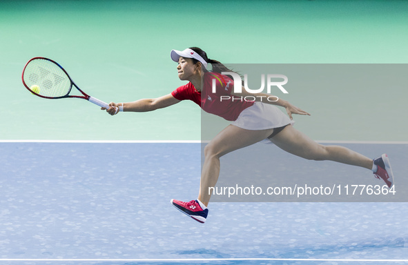 Nao Hibino  during Billie Jean King Cup Finals match Japan vs Romania in Malaga Spain on 14 November 2024. 