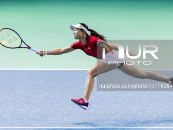 Nao Hibino  during Billie Jean King Cup Finals match Japan vs Romania in Malaga Spain on 14 November 2024. (