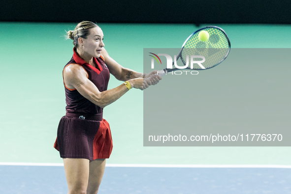 Ana Bogdan  during Billie Jean King Cup Finals match Japan vs Romania in Malaga Spain on 14 November 2024. 