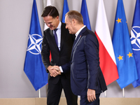 NATO Secretary General Mark Rutte and Polish Prime Minister Donald Tusk during their meeting in Warsaw, Poland on November 13, 2024. (