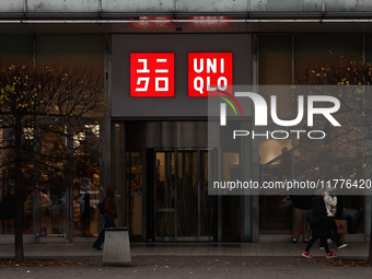 Uniqlo logo is seen at the store in Warsaw, Poland on November 13, 2024. (