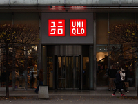 Uniqlo logo is seen at the store in Warsaw, Poland on November 13, 2024. (