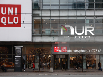 Uniqlo logo is seen at the store in Warsaw, Poland on November 13, 2024. (