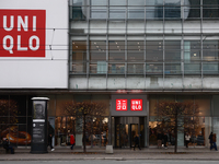 Uniqlo logo is seen at the store in Warsaw, Poland on November 13, 2024. (