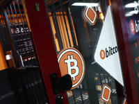 Bitcoin logo is seen in Warsaw, Poland on November 13, 2024. (