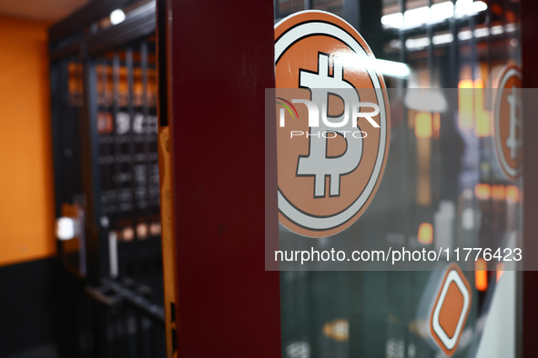 Bitcoin logo is seen in Warsaw, Poland on November 13, 2024. 