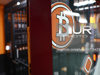 Bitcoin logo is seen in Warsaw, Poland on November 13, 2024. (