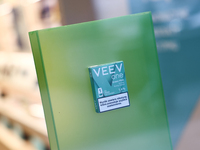 Veev One Green Mint packaging is seen at Iqos store in Warsaw, Poland on November 13, 2024. (