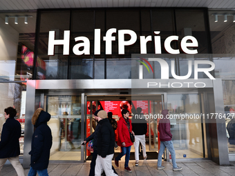 HalfPrice logo is seen at the store in Warsaw, Poland on November 13, 2024. (