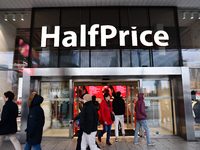 HalfPrice logo is seen at the store in Warsaw, Poland on November 13, 2024. (