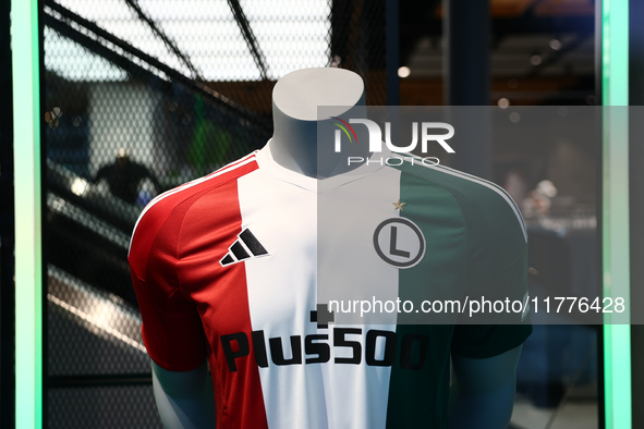 Legi Warsaw jersey is seen iat Adidas store in Warsaw, Poland on November 13, 2024. 