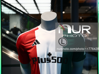 Legi Warsaw jersey is seen iat Adidas store in Warsaw, Poland on November 13, 2024. (