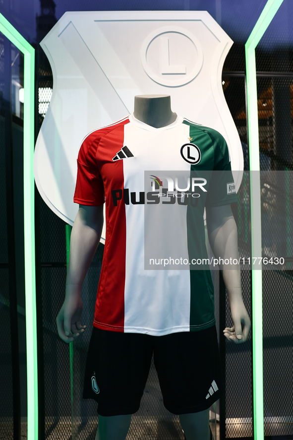 Legi Warsaw jersey is seen iat Adidas store in Warsaw, Poland on November 13, 2024. 