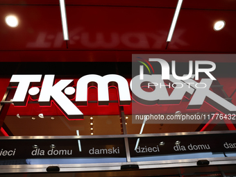 TK Maxx logo is seen at the store in Warsaw, Poland on November 13, 2024. (