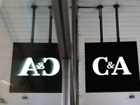 C&A logo is seen at the store in Warsaw, Poland on November 13, 2024. (