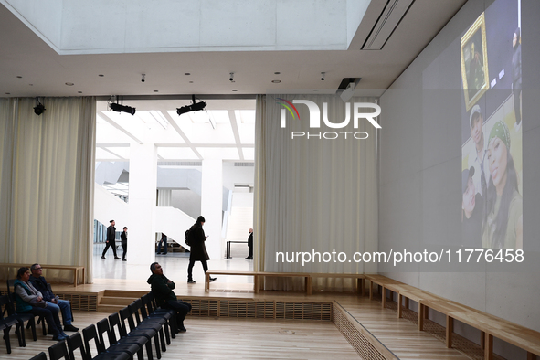 People visit the Museum of Modern Art in Warsaw in Warsaw, Poland on November 14, 2024. 