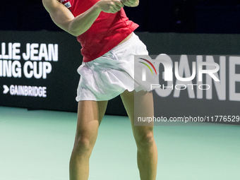 Ena Shibahara during Billie Jean King Cup Finals match Japan vs Romania in Malaga Spain on 14 November 2024. (