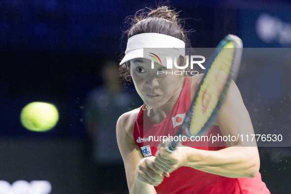 Ena Shibahara during Billie Jean King Cup Finals match Japan vs Romania in Malaga Spain on 14 November 2024. 