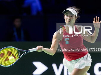 Ena Shibahara during Billie Jean King Cup Finals match Japan vs Romania in Malaga Spain on 14 November 2024. (