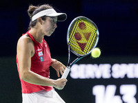 Ena Shibahara during Billie Jean King Cup Finals match Japan vs Romania in Malaga Spain on 14 November 2024. (