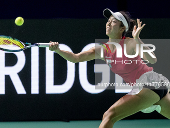 Ena Shibahara during Billie Jean King Cup Finals match Japan vs Romania in Malaga Spain on 14 November 2024. (