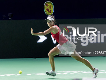 Ena Shibahara during Billie Jean King Cup Finals match Japan vs Romania in Malaga Spain on 14 November 2024. (