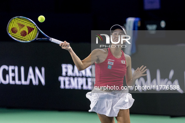 Ena Shibahara during Billie Jean King Cup Finals match Japan vs Romania in Malaga Spain on 14 November 2024. 