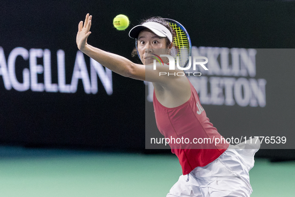 Ena Shibahara during Billie Jean King Cup Finals match Japan vs Romania in Malaga Spain on 14 November 2024. 