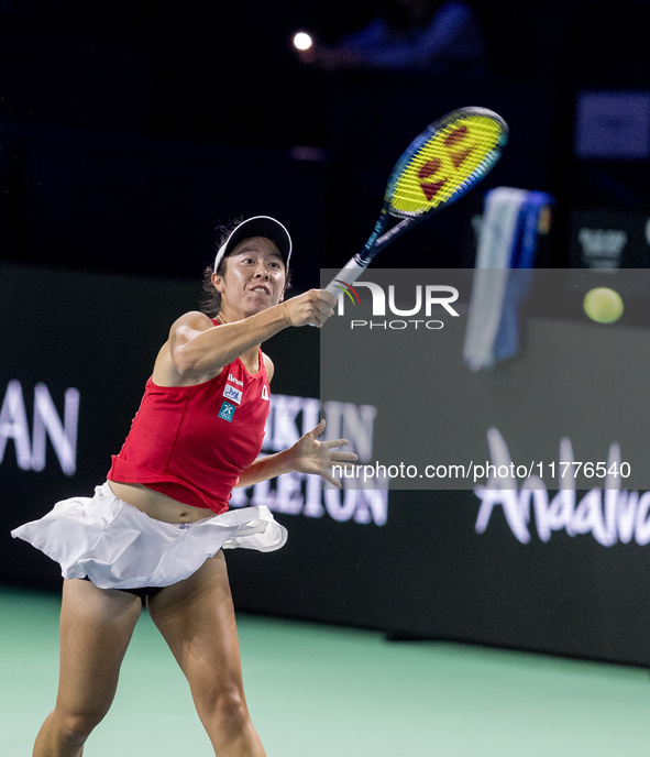 Ena Shibahara during Billie Jean King Cup Finals match Japan vs Romania in Malaga Spain on 14 November 2024. 