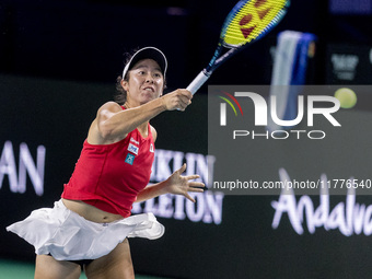 Ena Shibahara during Billie Jean King Cup Finals match Japan vs Romania in Malaga Spain on 14 November 2024. (