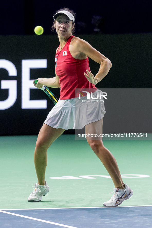 Ena Shibahara during Billie Jean King Cup Finals match Japan vs Romania in Malaga Spain on 14 November 2024. 