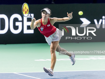 Ena Shibahara during Billie Jean King Cup Finals match Japan vs Romania in Malaga Spain on 14 November 2024. (