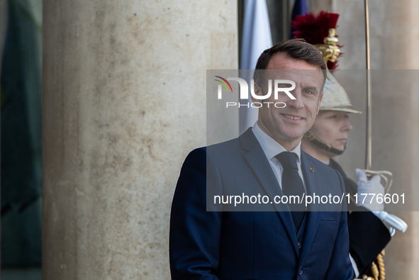 President of the French Republic Emmanuel Macron welcomes Ghanaian President Nana Akufo-Addo to the Elysee Palace for a bilateral summit in...